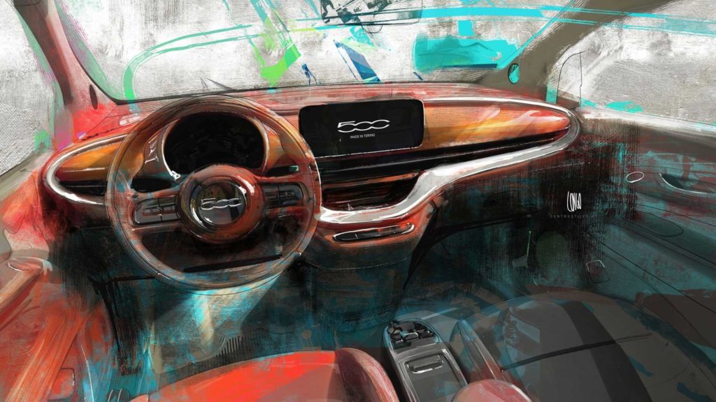 interni 500 elettrica bozzetto